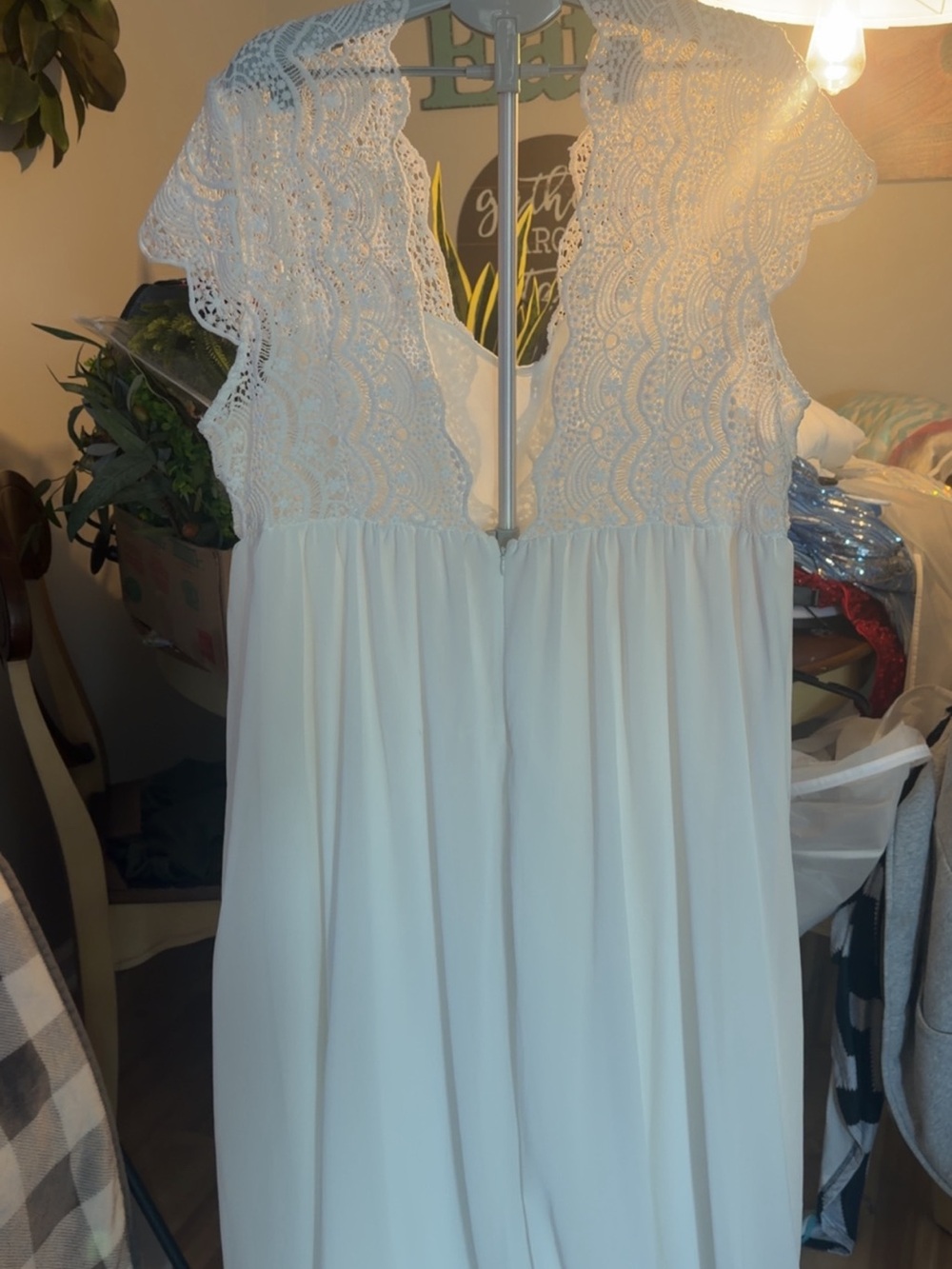 SHEIN White Lace Bodice Wedding Dress - Picture 3 of 13